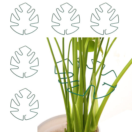 Spiritlele 5 Pcs Green Plant Stem Support Holder Set Monstera Plant Support Clamp Growth Accessories for Indoor Plants Small