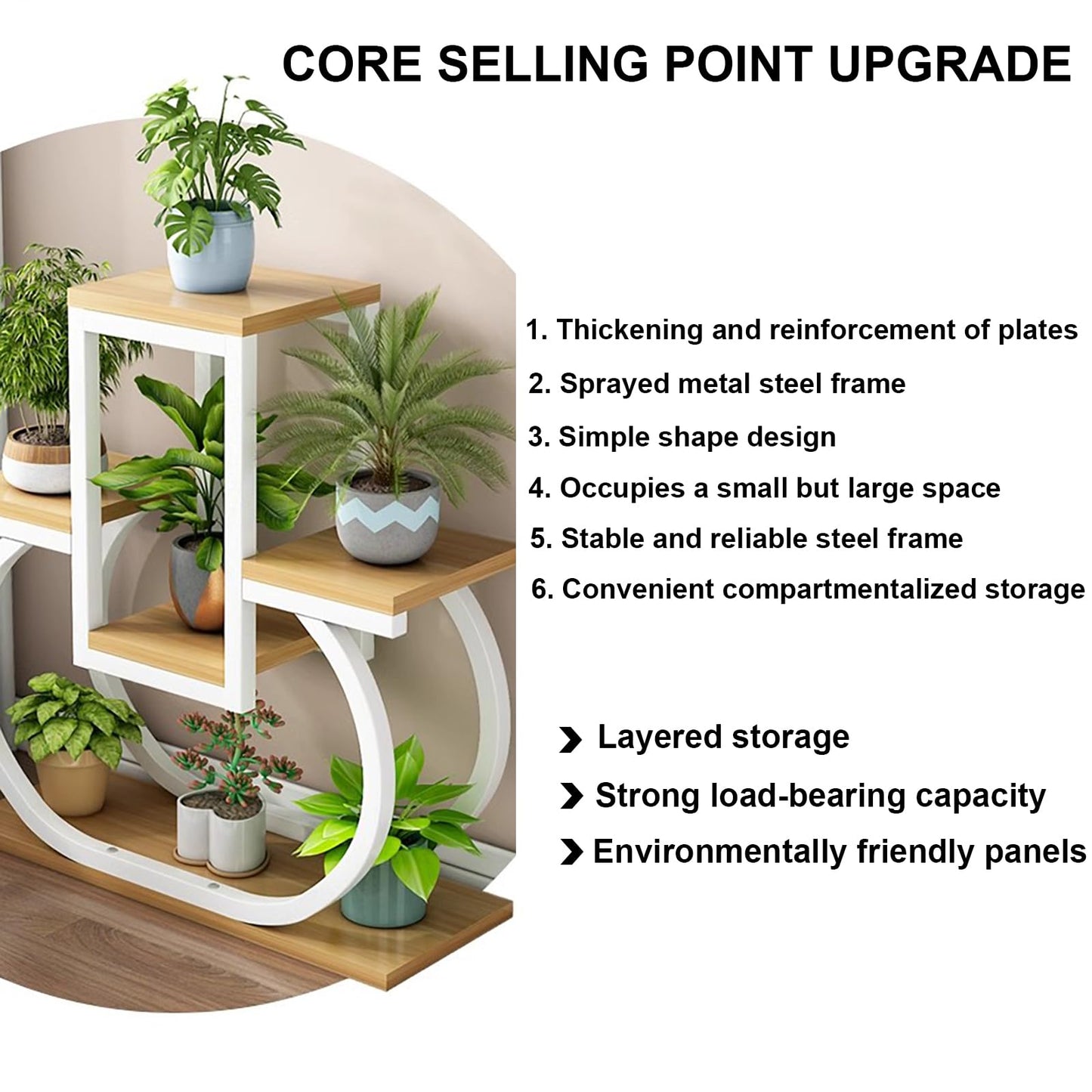 DJVHSRI 4-Tier Iron Flower Stand - Heart-Shaped Indoor Plant Display Rack Corner Storage for Garden Balcony and Courtyard - Stylish Metal Flower Pot Holder,2