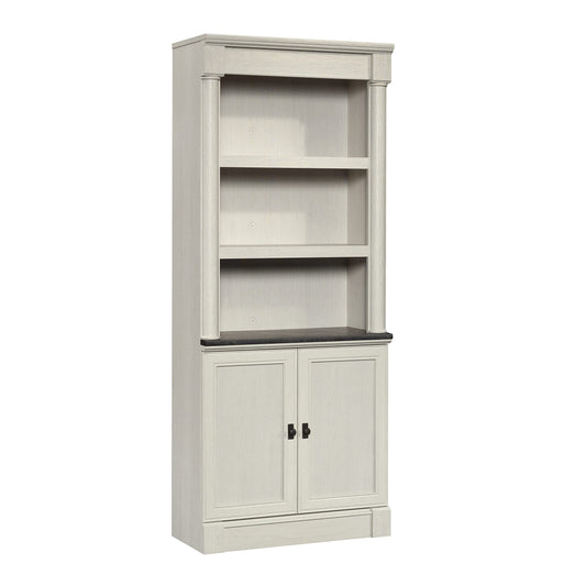 Sauder Palladia Book Shelf, Bookshelf with Storage, Library Bookcase with Doors and Adjustable Shelves, in Glacier Oak Finish