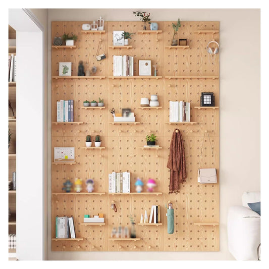 Grid Display Rack Grid Panel for Retail Display Floor Standing Flat Panel Display Stand，Pegboard Panels,Wooden Pegboard Shelves,Wall Mount Display Peg Boards Kit,Pegboard Wall Organizer Pegb