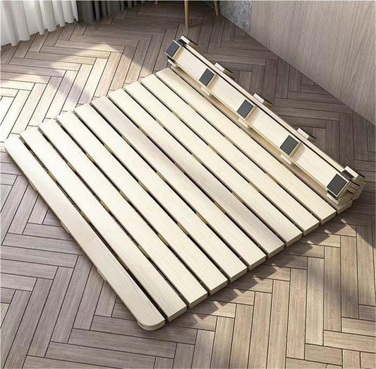 Breathable Bed Plate Solid Wood Futon Frame Folding(en:Wood Slatted Roll-Up Bed, Breathable Tatami Mat, Floor Futon Mattress for Bedrooms & Dorms, Portable Sleep Bedding (74.8"x53.2") - I