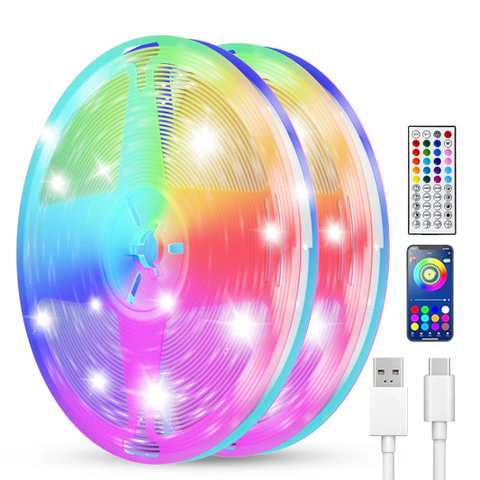 Smart LED Strip Lights 200FT (2 Rolls of 100 ft) for Bedroom App Control Lighting Bedroom Rome Decor with Remote, RGB Music Sync Color Changing LED Lights for Party,Game Room