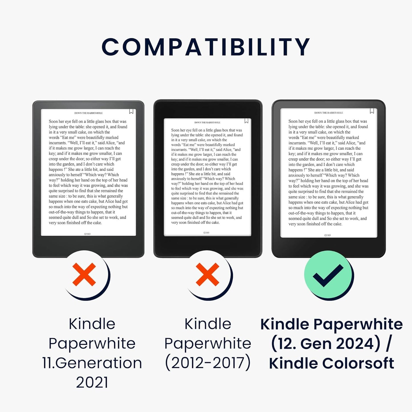 (2024)/Colorsoft kwmobile Case Compatible with Amazon Kindle Paperwhite Case - Cover for eReader with Magnetic Closure