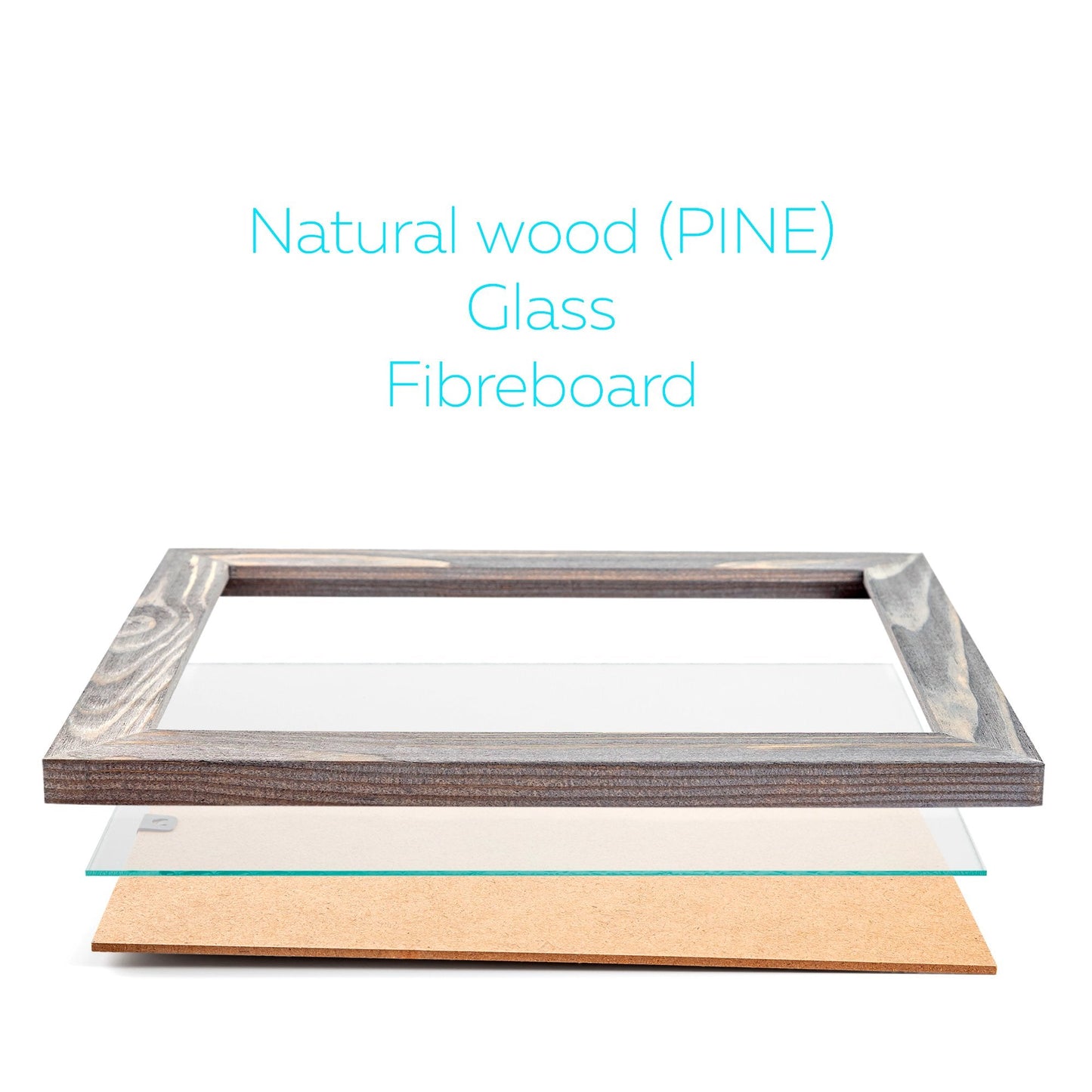 Rustic Wooden Picture Frame 8x10 - Grey Set of 2-100% Natural Eco Solid Wood and High Definition Real Glass for Wall Mounting Tabletop Photo Frames