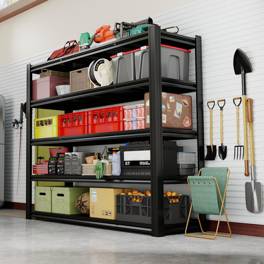 KIFDYTH 83" H Storage Shelves Heavy Duty, 3500 LBS Garage Shelving, 5 Tier Adjustable Metal Garage Shelving Units, 83" H*55" W*23.12" D, for Garage Storage, Warehouses, Basement (83H*55W*23.12D)