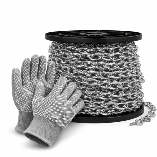 65ft Jack Chain for Hanging, Thick Steel Chain, Small Chain for Hanging, Utility Chain for Home Outdoor Camping, Heavy Duty Chain for Hanging Baskets, Plants,Thickness 0.08 inches (2mm)