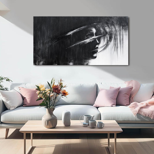 Canvas Wall Art Decor Black and White Abstract Wall Art Prints Wall Art for Living Room Artwork for Walls Art Work for Wall Decor Modern Abstract Wall Art Pictures Bedroom Office Decor 20" X 40"