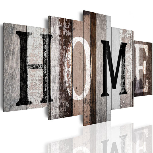 LUDUHU Home Canvas Print Wall Art - 5 Piece Sweet Home Signs, Black and White Quotes, Modern Family Wall Decor (G, Oversize 40x20inch)