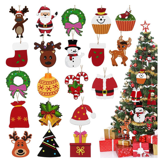 38 Pcs Mini Christmas Ornaments, Wooden Christmas Hanging for Mini Tree Decorations Small Christmas Ornaments Resin Miniatures for Craft Christmas Decor (38pcs)