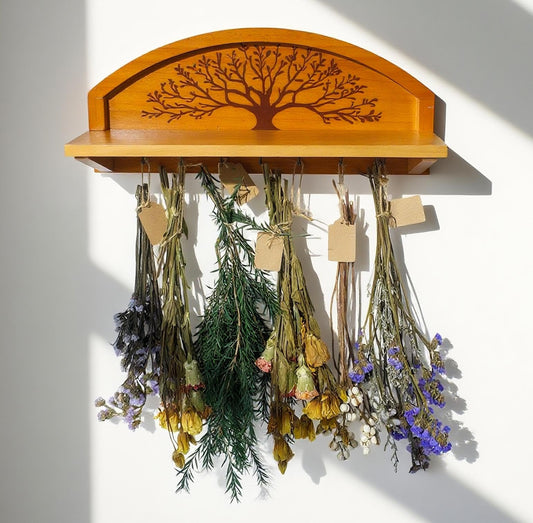 Tnstbiee Tree of Life Herb Drying Rack -7 Bouquet Capacity,Space-Saving Hanging Design for Kitchens-Multifunctional Floral Display for Herb Lovers,Gardeners Decorative Plant Hanger for Home Herbalists