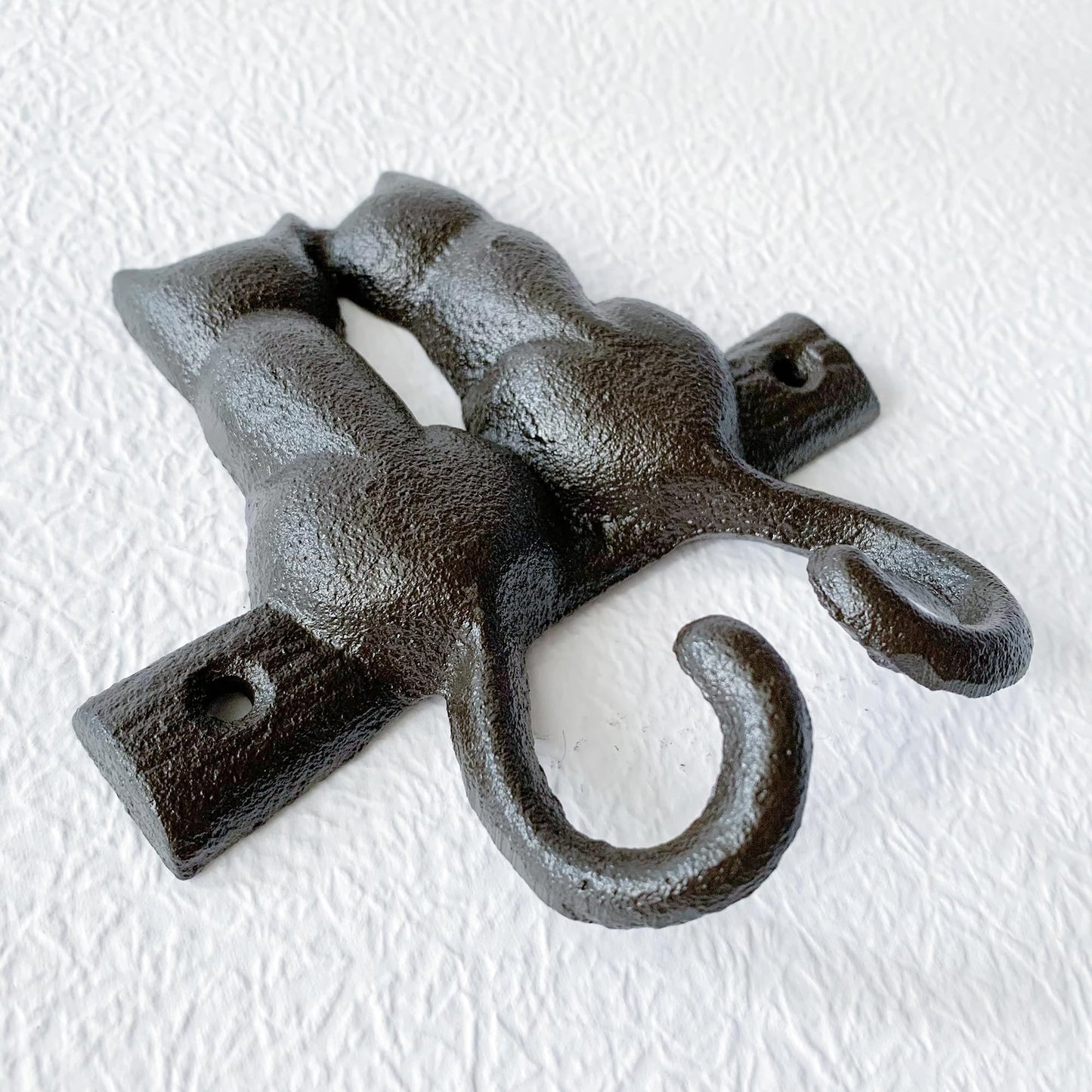 Zorues Rustic Cat-Shaped Decorative Wall Hook Rack Hangers for Hanging Clothes, Coats, Towels, Keys, and Hats, 1 Pack Antique Cast Iron Mounted Wall Hooks