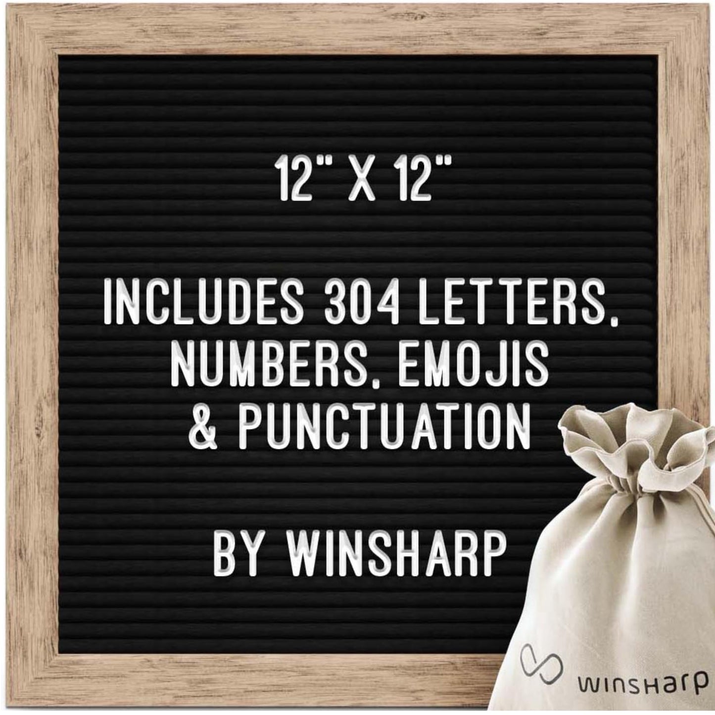 Black Felt Letter Board | Classy Dark Stained Wooden Frame with White Letters | Premium Changeable Sign Boards for Home Decor Motivational Quotes Baby Announcement Price List Message Letterboard With