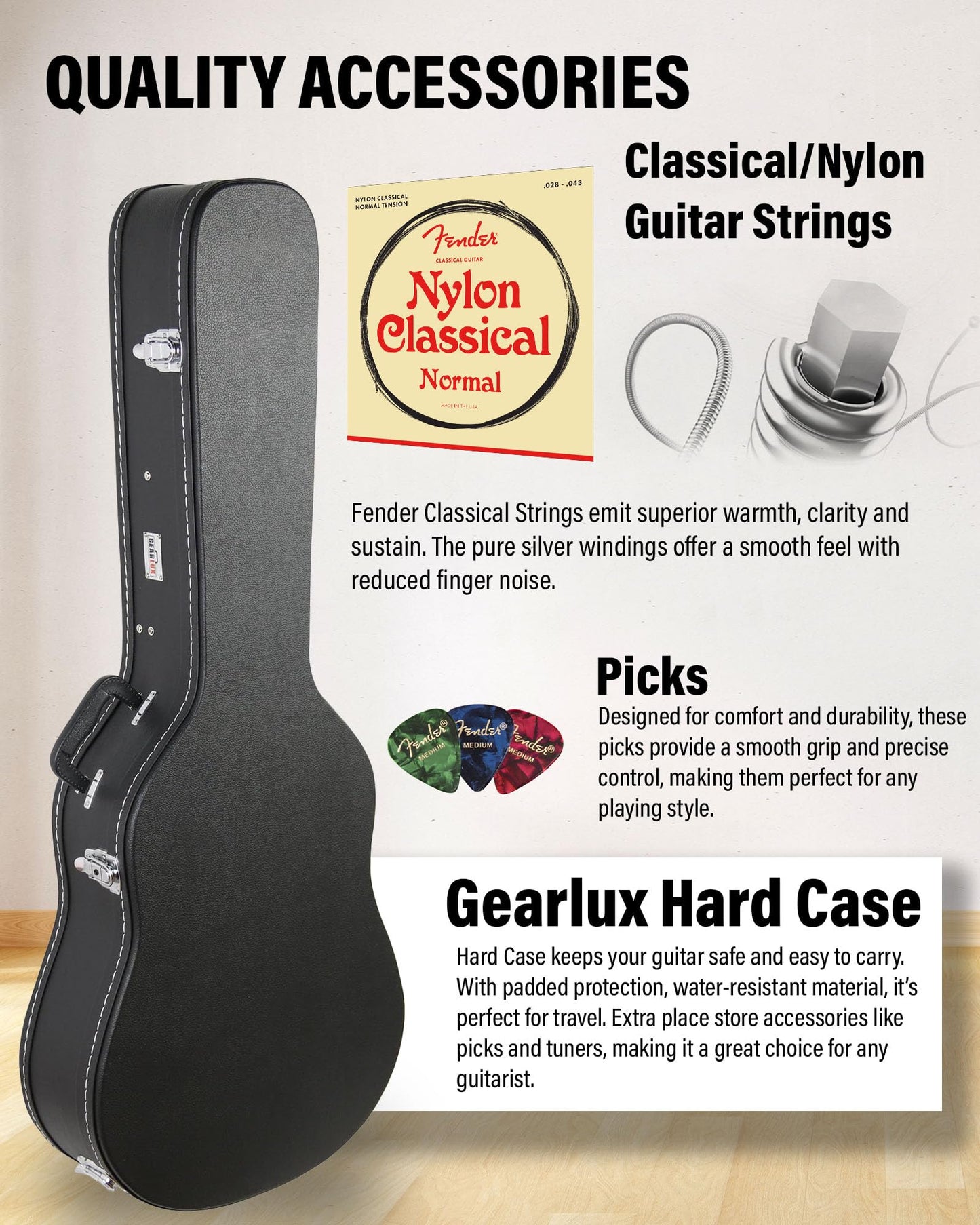 Ibanez TOD10N Tim Henson Nylon Acoustic-Electric Guitar - Transparent Black Flat Bundle with Case, Tuner, Strap, Strings, Picks, Austin Bazaar Instructional DVD, and Polishing Cloth