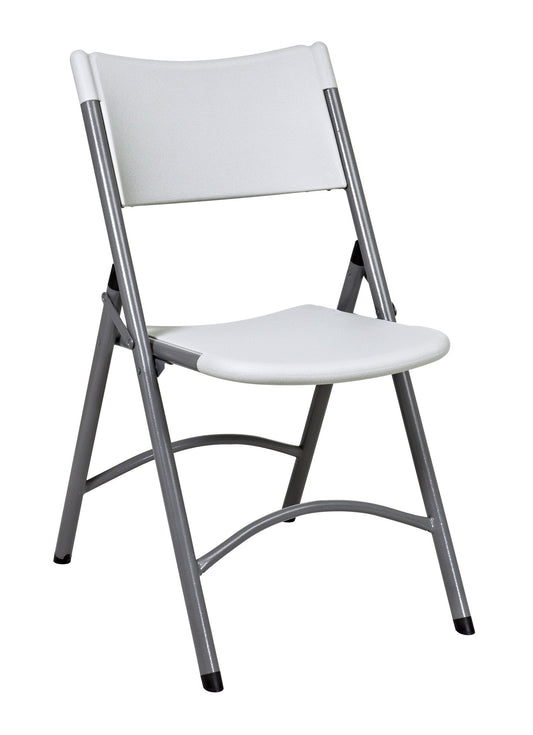 Office Star Resin Furniture for Indoor or Outdoor Use, 4-Piece Set, Folding Chairs Light Grey