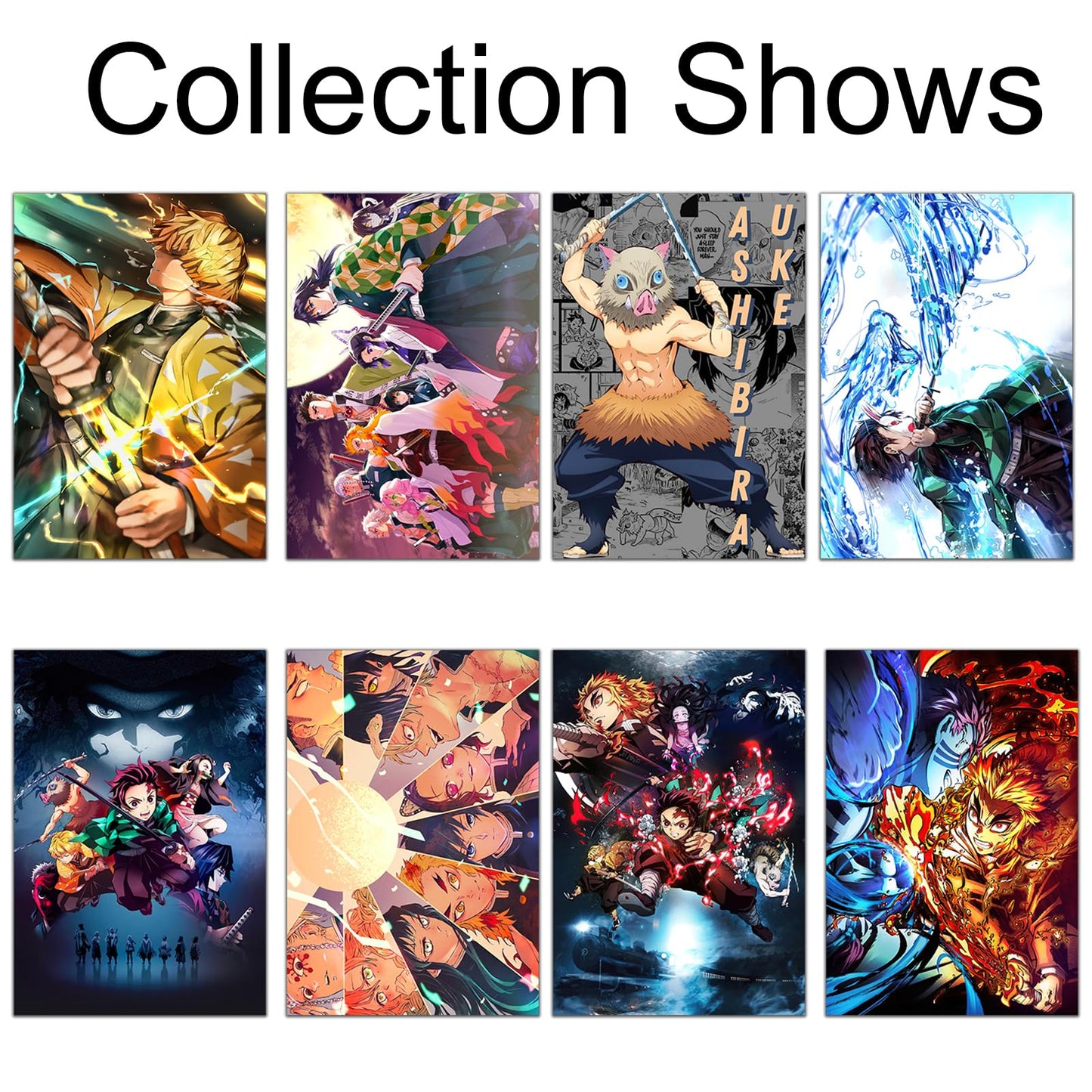 Babymiu Anime Wall Poster 8-Pack 11.5 x 16.5 INCH,Anime Gifts Merch Party Supplies Unframed Version HD Printing Poster for Room Club Wall Art Decor.