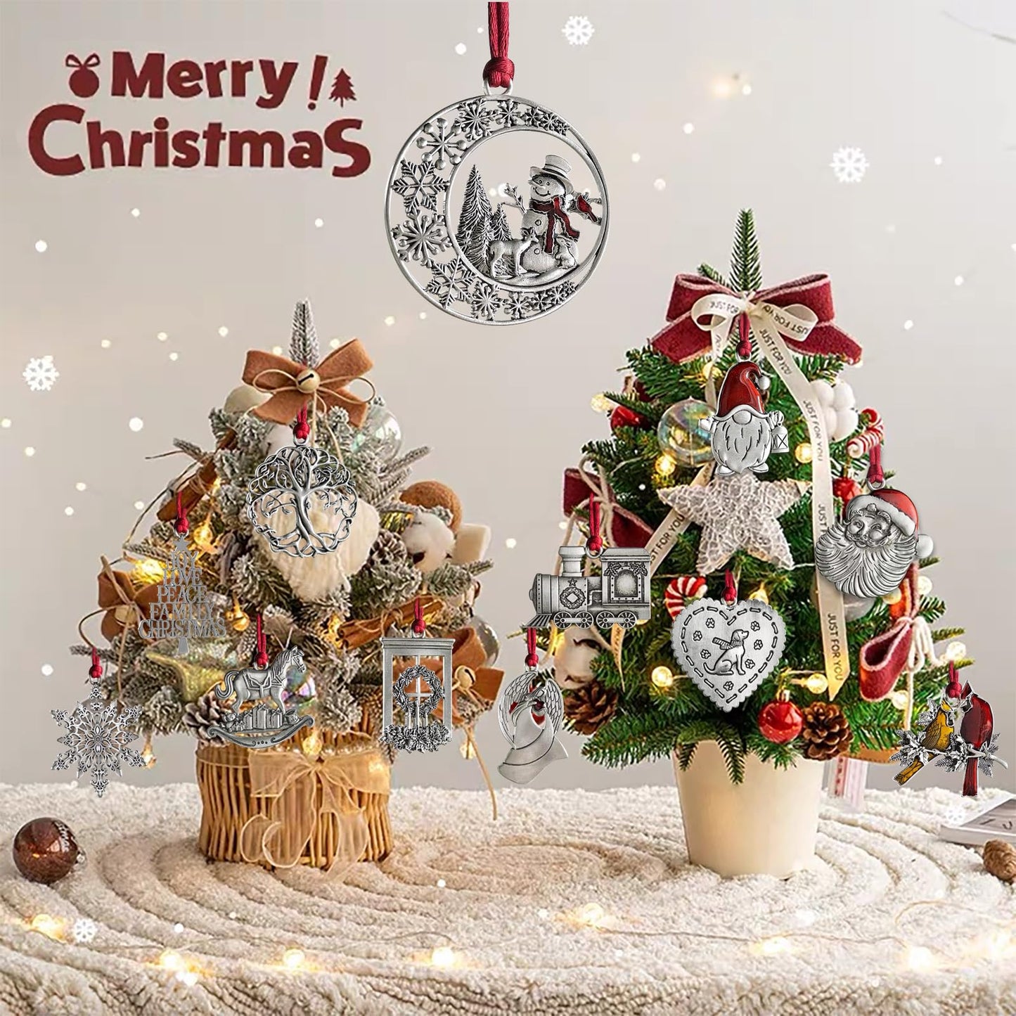 Christmas Ornaments, 2025 Solid Pewter Christmas Tree Ornament Handcrafted Metal DIY Hanging Craft Collectibles for Xmas Trees Home Party Party Gifts (Santa Gnome)