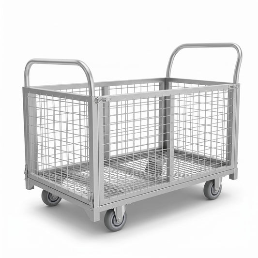 Silver Warehouse Storage Cart, Moving Cart for Large Dogs Travel, 661lb Weight Capacity