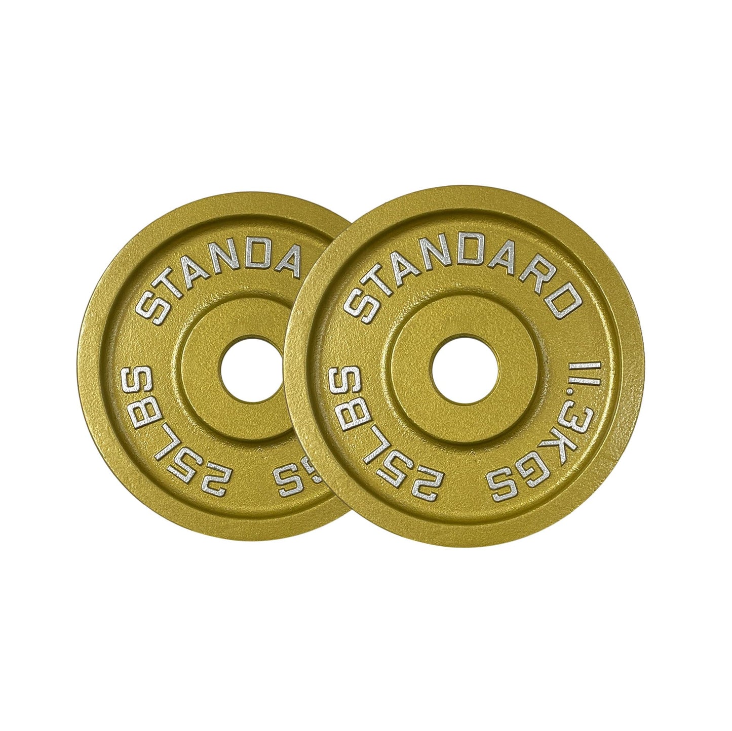 Gold Finish Olympic Steel Plates - Pairs and Sets 2 Inch Barbell Standard in Premium Gold for Weight Lifting (175lb Set)