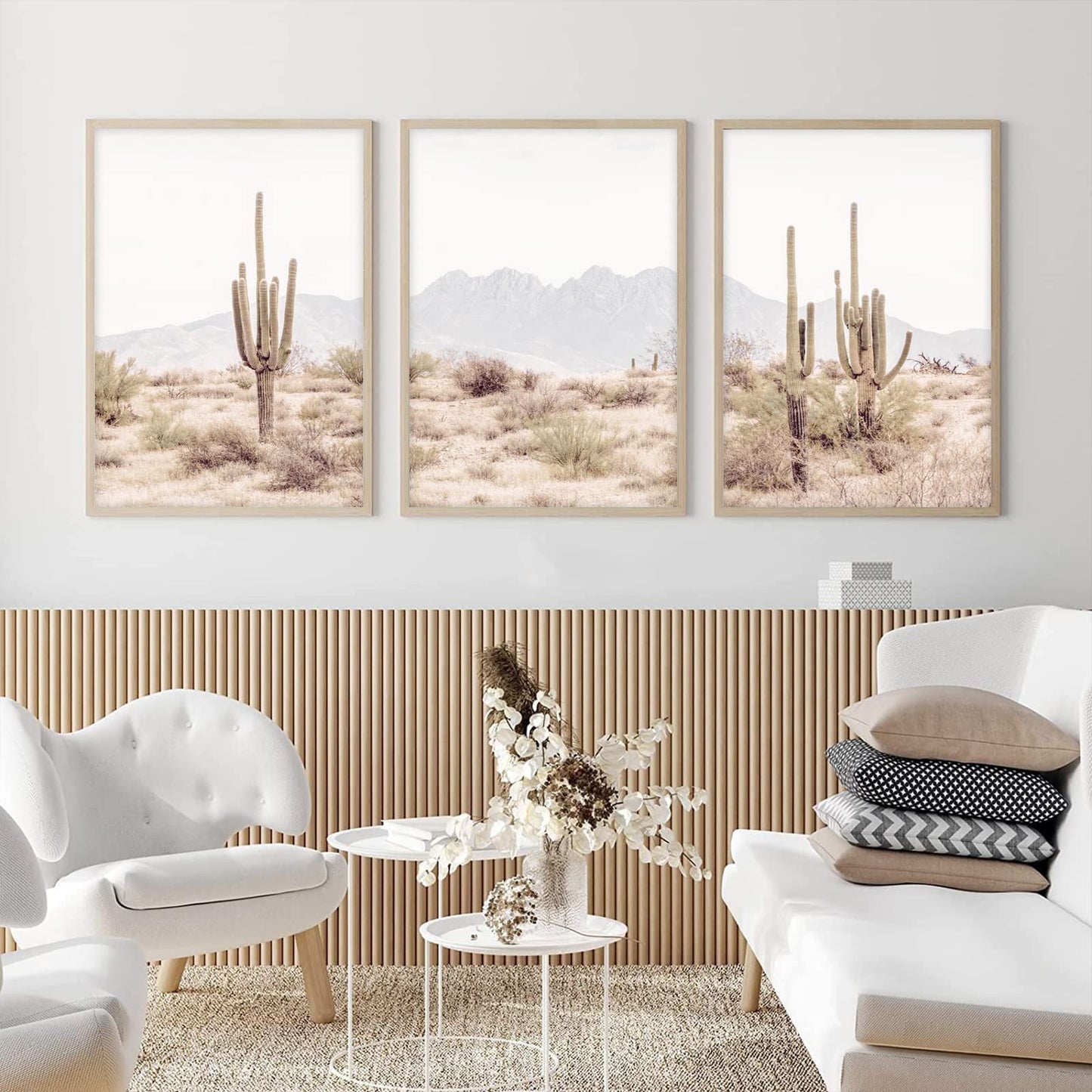Pennclys Sonoran Desert Landscape Wall Art Cactus Arizona Canvas Wall Decor Desert Poster Pictures Saguaro Cactus Art Prints Landscape Painting for Home Bedroom 16x24x3 Inch Unframed